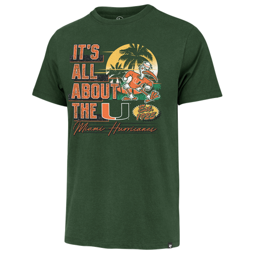 47 Brand Mens NCAA Univ Of Miami Regional Franklin T-Shirt - - Elm Green