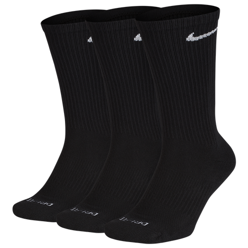 

Nike Mens Nike 3 Pack Dri-FIT Plus Crew Socks - Mens Black/White Size L