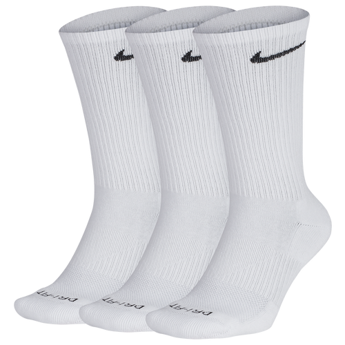 

Nike Mens Nike 3 Pack Dri-FIT Plus Crew Socks - Mens Black/White Size L