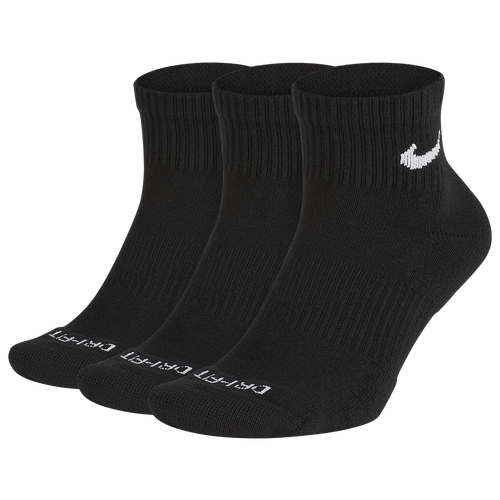 NIKE MENS NIKE 3 PACK DRI-FIT PLUS QUARTER SOCKS