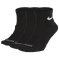 Nike 3 Pack Dri-FIT Plus Quarter Socks - Men's Black/White