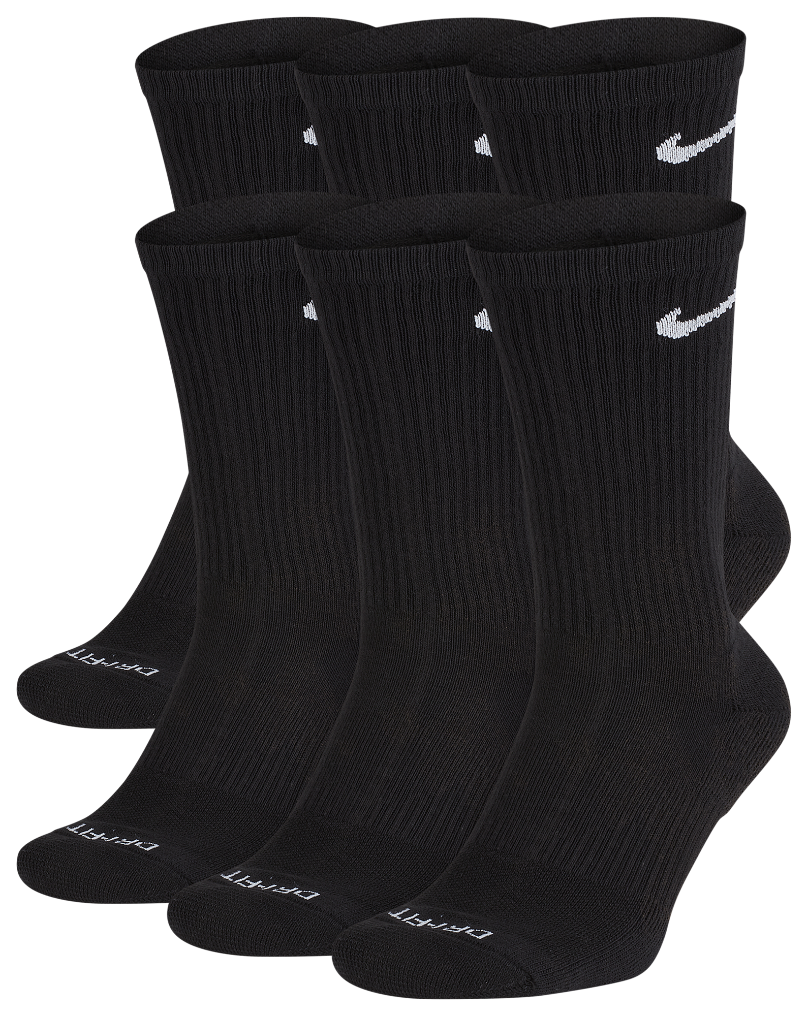 Nike SB Everyday Plus 6-Pack Black Crew Socks