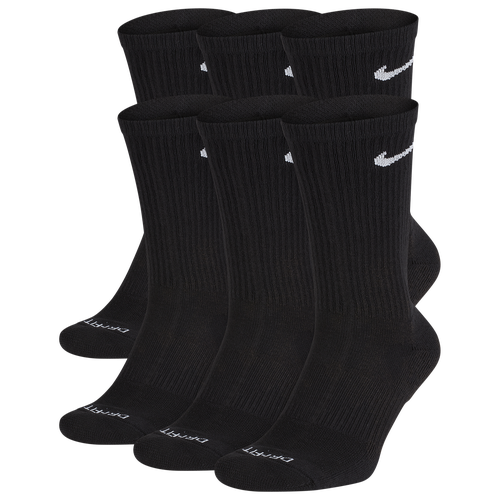 

Men's Nike Nike 6 Pack Everyday Plus Cushioned Socks - Men's Black/White Size M