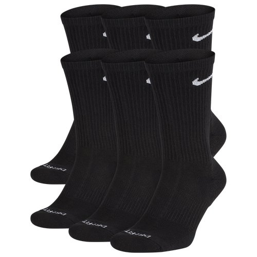 

Men's Nike Nike 6 Pack Everyday Plus Cushioned Socks - Men's Black/White Size S