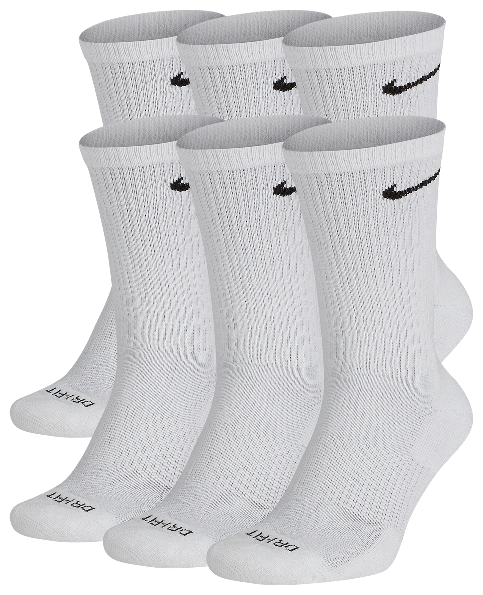 Nike 6 Pack Dri-FIT Plus Crew Socks 