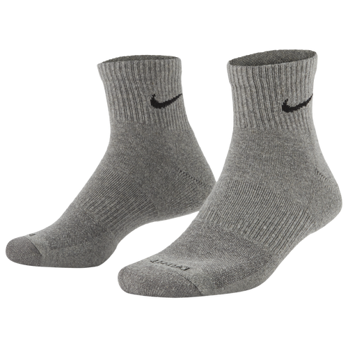 

Nike Mens Nike 6 Pack Dri-FIT Plus Quarter Socks - Mens Carbon Heather/Black Size M