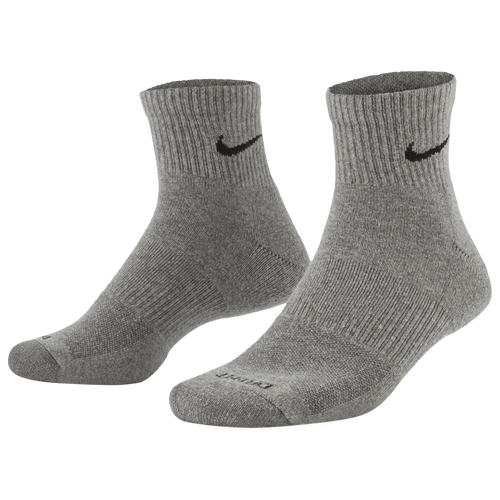 Nike Mens 6 Pack Dri-fit Plus Quarter Socks In Carbon Heather/black ...