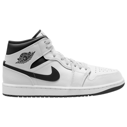 Men's - Jordan AJ 1 Mid  - White/White/Black