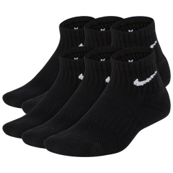 Boys' Grade School - Nike 6 Pack Cushioned Quarter Socks - Black/White