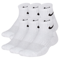 Nike 6 Pack Cushioned Quarter Socks - Nike White/Black