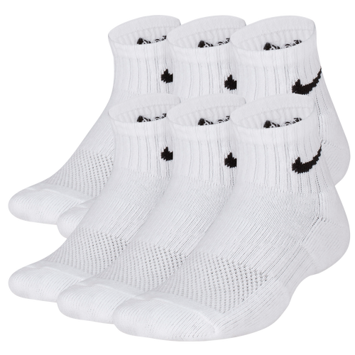 

Boys Nike Nike 6 Pack Cushioned Quarter Socks - Boys' Grade School White/Black Size M