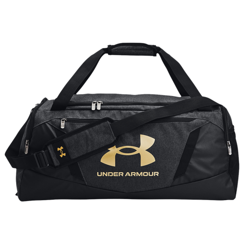 Under Armour Undeniable 5.0 Duffle Md In Black Medium Heather/black/metallic Gold