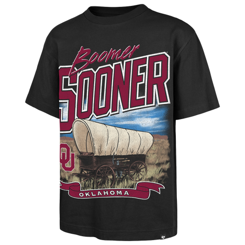 47 Brand Mens Oklahoma Sooners Wild Short Sleeve T-Shirt - - Black