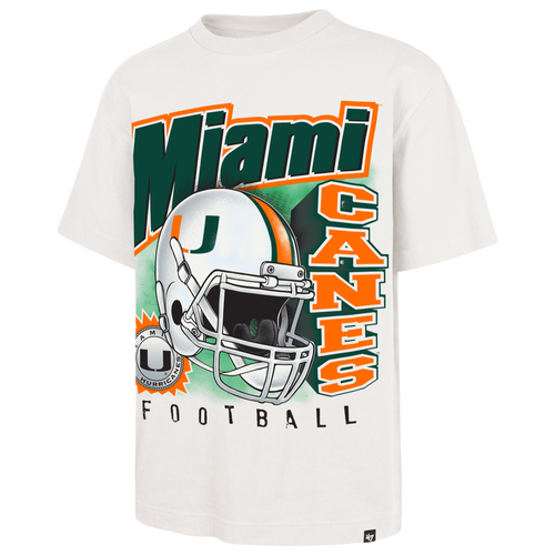 47 Brand Mens Univ Of Miami Chrome Burst Foundation T-Shirt - - Sandstone