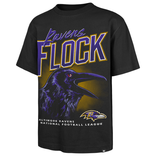 47 Brand Mens Baltimore Ravens NFL Baltimore Ravens Wild Short Sleeve T-Shirt - - Black