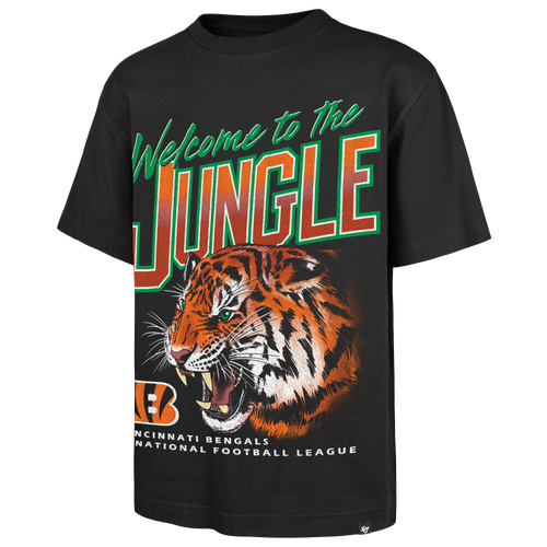 47 Brand Mens Cincinnati Bengals NFL Cincinnati Bengals Wild Short Sleeve T-Shirt - - Black