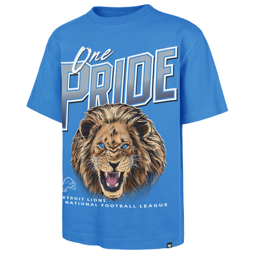 47 Brand Mens Detroit Lions NFL Detroit Lions Wild Short Sleeve T-Shirt - - Blue Raz Size XXL
