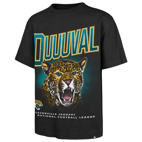 47 Brand Mens Jacksonville Jaguars NFL Jacks'ville Jaguars Wild Short Sleeve T-Shirt - - Black