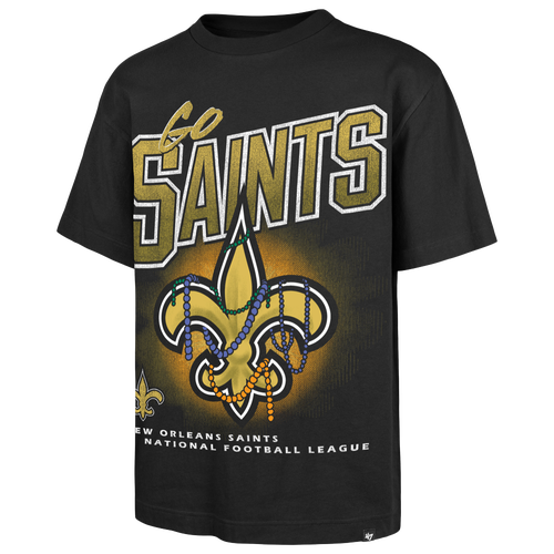 47 Brand Mens New Orleans Saints NFL New Orleans Saints Wild Short Sleeve T-Shirt - - Black