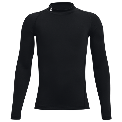 BOYS - Under Armour HeatGearArmour Mock Long Sleeve - Black/White