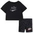 Nike Airloom T-Shirt & Bike Shorts - Girls' Infant Grey/Black