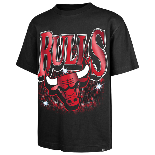 47 Brand Mens Chicago Bulls Bulls Flashbulb Foundation T-Shirt - - Black Size XL