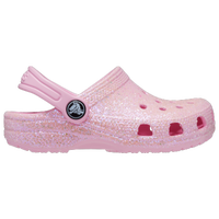 Girls pink glitter online crocs