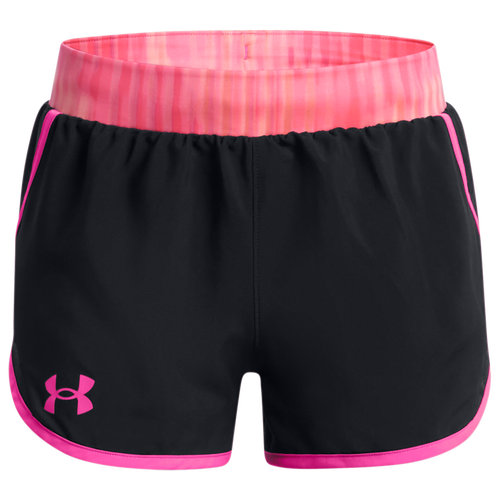 

Girls Under Armour Under Armour Sy AOP Fly By Short - Girls' Grade School Rebel Pink/Black Size S