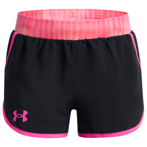

Girls Under Armour Under Armour Sy AOP Fly By Short - Girls' Grade School Rebel Pink/Black Size XL