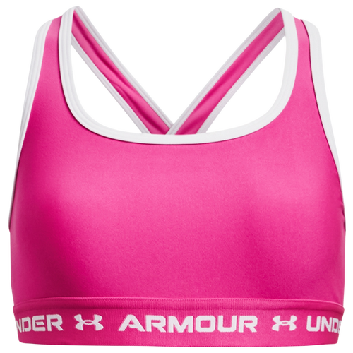 

Girls Under Armour Under Armour Crossback Mid Solid - Girls' Grade School White/Pink Size M
