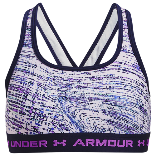 Under Armour Girls   Crossback Mid Printed In Violet Void/lunar Purple/midnight Navy