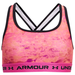 Girls' Grade School - Under Armour Crossback Mid Printed - Bubble Peach/Black