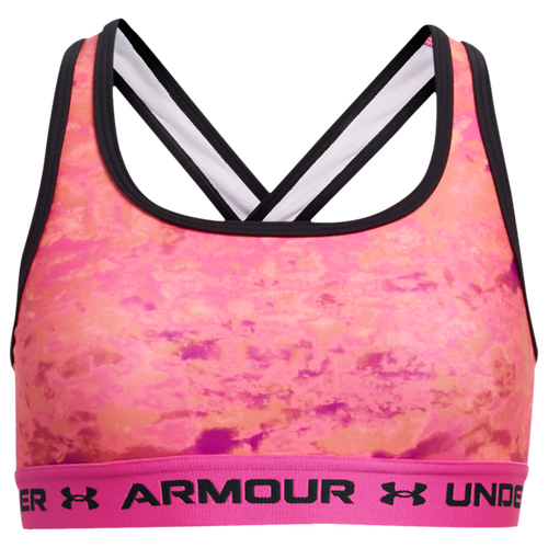 

Girls Under Armour Under Armour Crossback Mid Printed - Girls' Grade School Bubble Peach/Black Size S