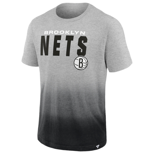 

Fanatics Mens Brooklyn Nets Fanatics Nets Board Crasher Dip-Dye T-Shirt - Mens Heather Gray Size L
