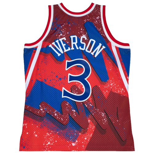 

Mitchell & Ness Mens Allen Iverson Mitchell & Ness 76ers Hyp Hoops Jersey - Mens Red Size XL