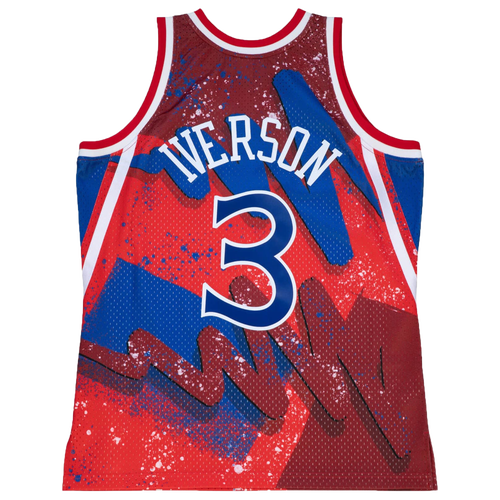 

Mitchell & Ness Mens Allen Iverson Mitchell & Ness 76ers Hyp Hoops Jersey - Mens Red Size XXL