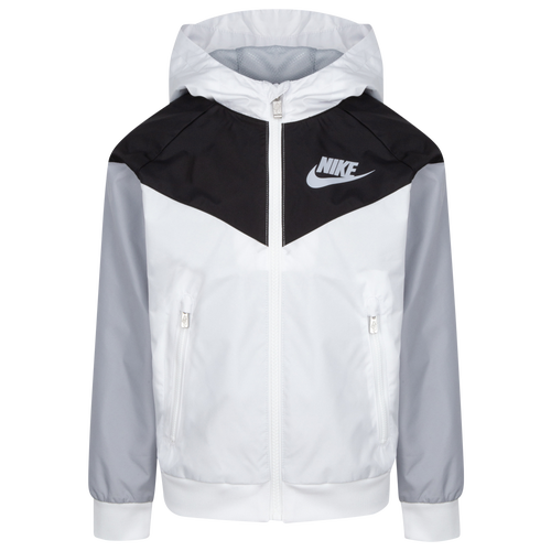 

Boys Preschool Nike Nike Windrunner Jacket - Boys' Preschool Wolf Grey/White/Black Size 7
