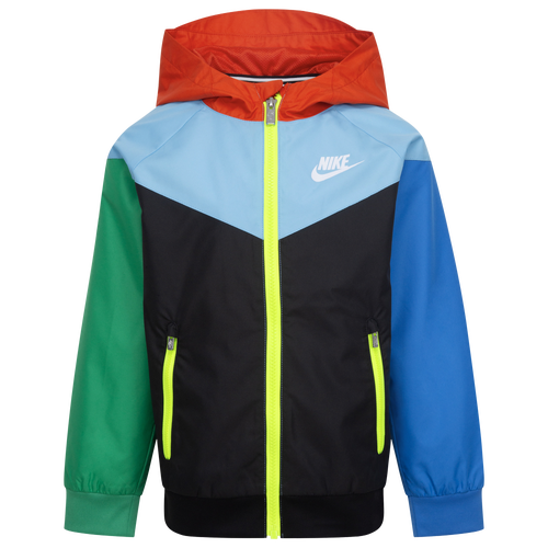 

Nike Boys Nike Windrunner Jacket - Boys' Preschool Red/Green/Aquarius Blue Size 6