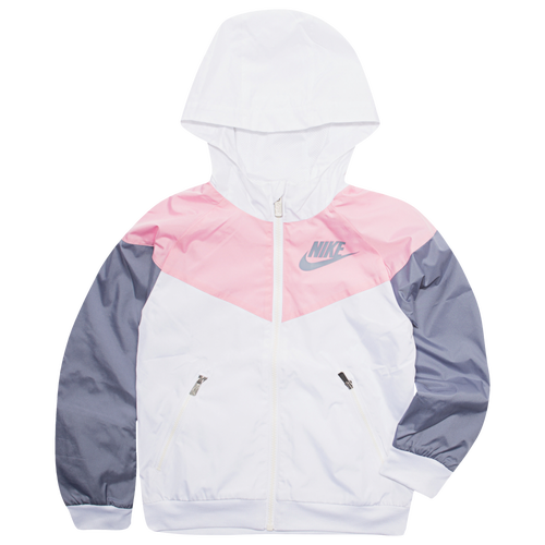 

Girls Preschool Nike Nike Chevron Windrunner - Girls' Preschool White/Pink Size 6