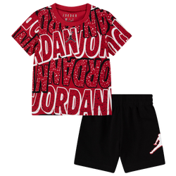 Boys' Infant - Jordan Play AOP Shorts Set - Black/Red