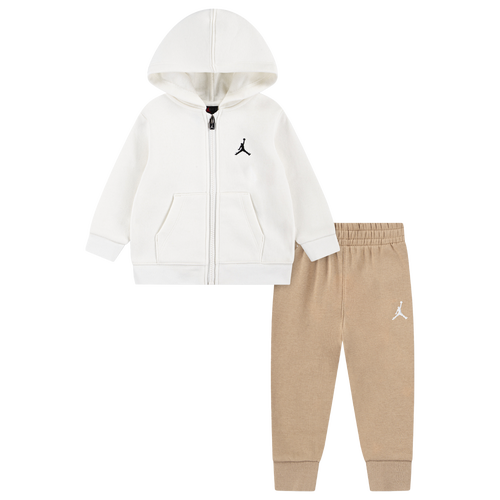 Jordan Boys Infant   Brooklyn Fleece Full-zip Hoodie Set In Sail/hemp