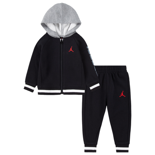 

Boys Infant Jordan Jordan Blocked Rib Full Zip Set - Boys' Infant Black/Red Size 18MO