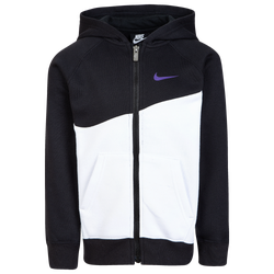 Boys' Preschool - Nike Swoosh Full-Zip Hoodie - Black/White