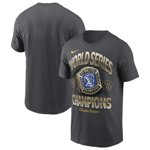 Nike Mens Milwaukee Brewers Brewers World Series 2026 Ring T-Shirt - - Anthracite