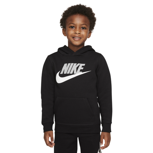 

Boys Preschool Nike Nike Club HBR PO Hoodie - Boys' Preschool Black/Light Smoke Grey/White Size 4