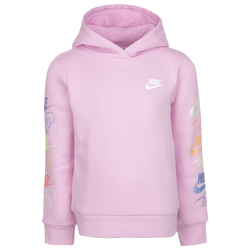 Girls' Preschool - Nike Futura Stack PO Hoodie - Light Arctic Pink/White