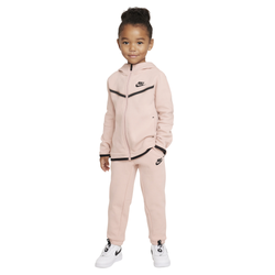 Girls' Toddler - Nike Tech Fleece Set - Black/Pink Oxford
