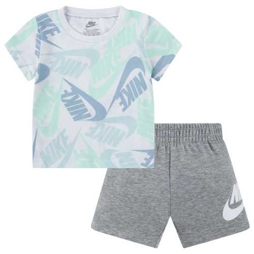 

Boys Infant Nike Nike NSW Futura Toss 2 Piece Shorts Set - Boys' Infant Gray/White Size 12MO
