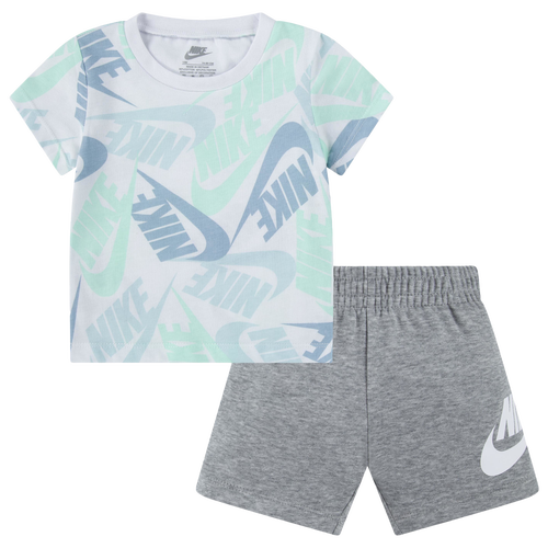 

Boys Infant Nike Nike NSW Futura Toss 2 Piece Shorts Set - Boys' Infant White/Grey Size 12MO