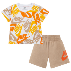 Boys' Infant - Nike NSW Futura Toss 2 Piece Shorts Set - White/Brown